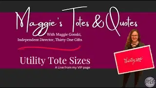 Utility Tote Sizes, Thirty One Gifts