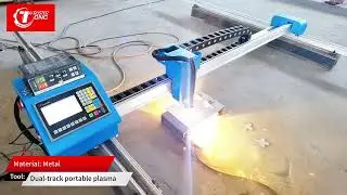Portable plasma cutter with double rail