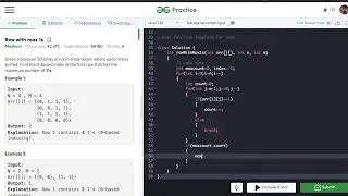 Row with max 1s  | GeeksForGeeks | Java | Best case Complexity