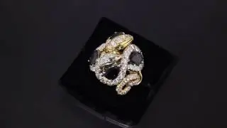 Vintage Sapphire Diamond Gold Serpent Ring M2391