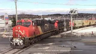 Potash Train CN 730 at Saint John, NB Heading to Courtney Bay Terminal