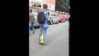 Electric unicycle on Indian streets