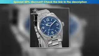 Exclusive ADDIESDIVE 36mm AD2518 Men's Watch 316L Stainless Steel Bubble Mirror Glass 10Bar Diving&bull;