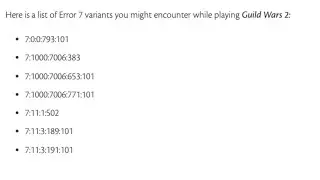 How To Resolve Guild Wars 2 Error Code 7?
