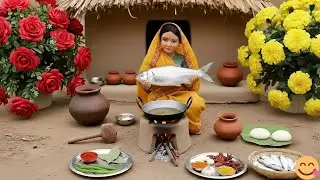 Miniature Doll Fish Recipe ASMR | Calm Village Style Tiny Cooking | Mini Cartoon Cooking