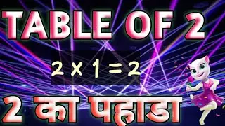 Table of 2, Rhthmic table of 2, Learn Multiplication Table of 2 x 1 = 2,Times Tables Practice