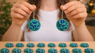 I made 30 beautiful denim earrings from leftovers! 💙✨