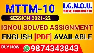 MTTM-10 Solved Assignment 2021-22 in English, MTM 10 Solved Assignment 2022, MTTM-10 Assignment