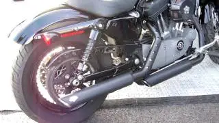Twin Slash Black Slip-ons w/Black Duke VO2 Air Filter
