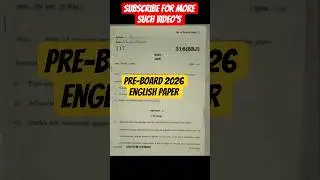 Pre board 2026 english class 12th paper #education #maths #class12 #english #englishgrammar