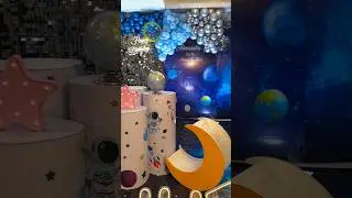 1st birthday space theme party decorations #space #decoration #balloon #birthday #theme #backdrop