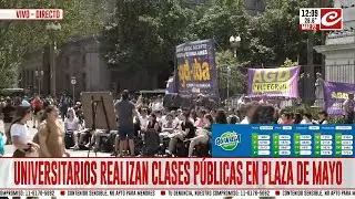 Universitarios realizan clases públicas en la Plaza de Mayo