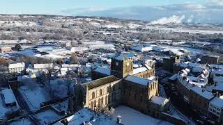 Snowy Hexham Abbey Circle