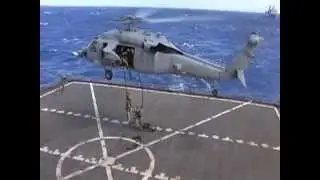 Marines Fast Rope from MH-60S Seahawk Helicopter