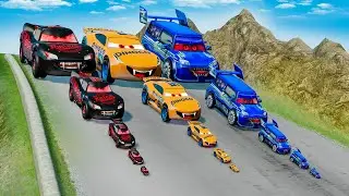 Big & Small Evil Lightning Mcqueen vs Big & Small Evil Cruz Ramirez vs Evil Dj cars vs DOWN OF DEATH