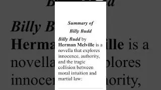 Billy Budd Summary
