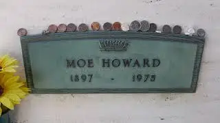 Moe Howard Grave Hillside Memorial Park Culver City LA California April 7, 2025.The Three Stooges