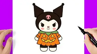 Como dibujar a Kuromi de Halloween