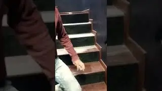 Wooden stair polishing