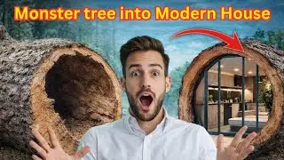I Found a Monster Tree Log & Built a Fully  Modern Shelter Inside It | Part-1 | forestframe1