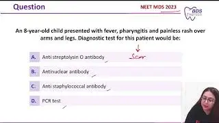 NEET MDS 2023 Gen medicine : anti-streptolysin O (ASO) test