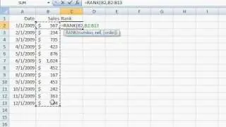 Microsoft Excel Tutorial: RANK Function