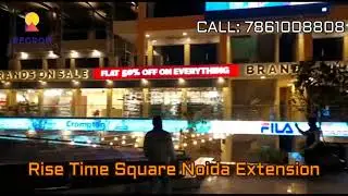 Rise Times Square Night View | ☎️7861008808 | Ready to Move Commercial Shops in Noida Extension