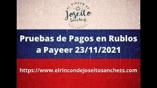 Pruebas de Pagos en Rublos a Payeer 23/11/2021