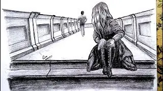 رسم سهل بالرصاص .. سلسلة الرسوم التعبيرية #39 easy pencil drawing .. Expressive drawings Series