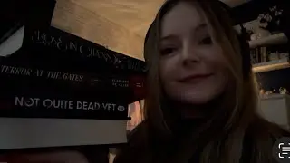 ASMR book haul with close up clicky whispers + mouth sounds!! 