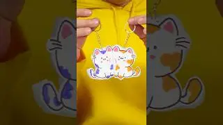 🐱 Secret Paper Cats That Stick Together! 💌 #shorts #kidscrafts