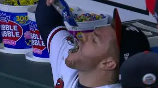 Freeman dumps entire bag of seeds into mouth
