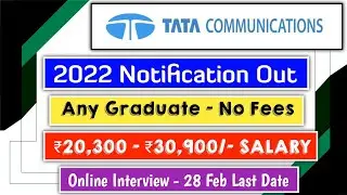 Tata Communications 2022 Notification Out