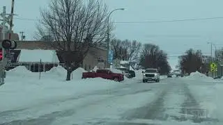 12-30-2019 Cass County, ND - I-94 open - Tall Drifts Underpass - Tall Drift Swallowing School