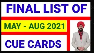 Final List Of Latest Cue Cards May-Aug 2021 | Updated Cue Card List May-Aug 2021 | #RamanIelts