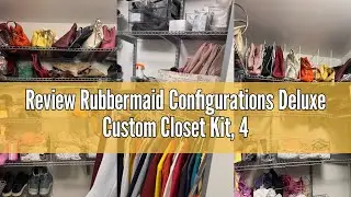 Review Rubbermaid Configurations Deluxe Custom Closet Kit, 4-8Ft. Adjustable Metal Wire Shelving, Wh