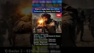 Highest India Nett Collection For Sunny Deol Films #shorts #gadar2 #border2 #boxofficecollection