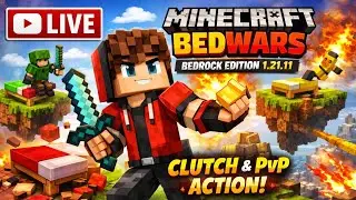 🔴🔥 LIVE Minecraft BedWars 🛏️⚔️ | Bedrock 1.21.11 🎮 | Clutch PvP 💥 | Aryan_gamer_9999