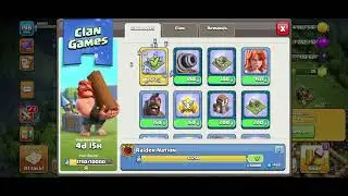 CLASH OF CLAN 0 to 10000 points in clan games Gameplay Full raw Footage