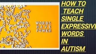How to teach single expressive words to kids having autism,adhd or any other developmental delay???