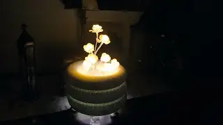 L&aacute;mpara de porexp&aacute;n decorada