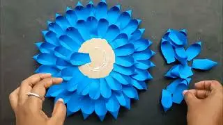 Beautiful wall hanging waste items craft/colour paper flower craft/ home decoration ideas/DIY 
