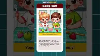 Yogurt = Happy Tummy! &ndash; Probiotics for Kids | GraphicCompiler | #Shorts #GutHealth #healthysnacks