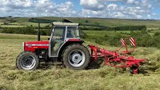 Cumbrian Silage/ Hay 2024. MF 362 & 399, 30 year old classics scattering out the grass.