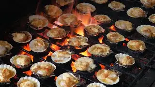 Cheesy Garlic Grilled Scallops | Filipino Street Food