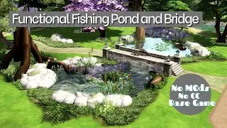 Building a Functional Arched Bridge and Fishing Pond | Base Game | NOCC |The Sims 4