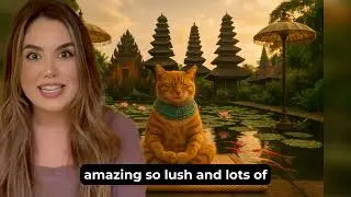 Whiskers' VR Bali Temple Travel. First cat companion to travel with you in VR