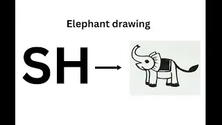 How to draw elephant from letter SH|| elephant drawing|| easy drawing|| Jaki drawing academy