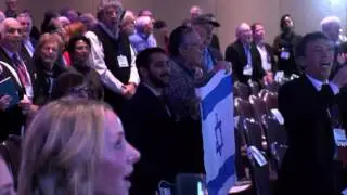 Singing of Hatikva  by opera singer David Serero at the JPost Annual Conference 2017