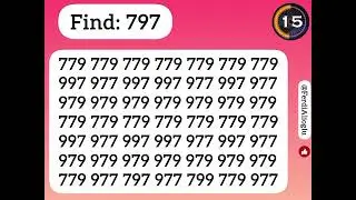 Put your visual perception to the test: Spot 797 before time ends. #1k #gk  #eyetest #puzzlegames